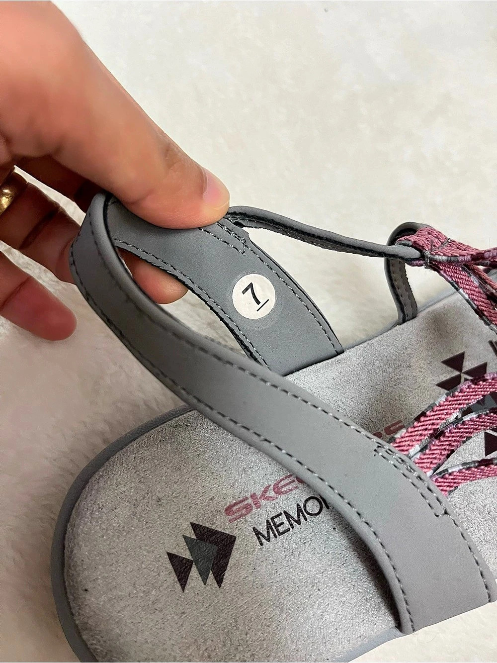 Skechers Reggae Strappy Sandals Gray & Pink Size 7 - Picture 12 of 12
